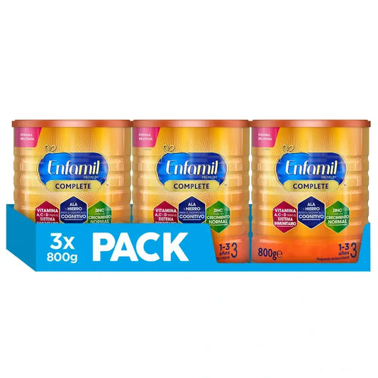 Leite de Crescimento Enfamil Complete 3, 3X800g