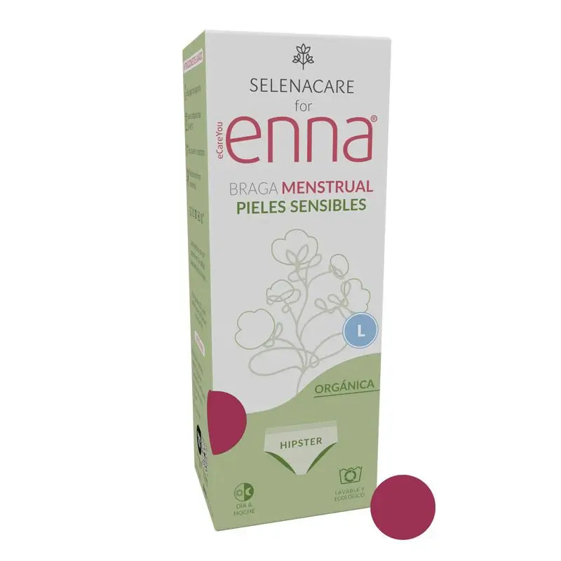 Enna Braga Menstrual Ginecological Organic Hipster (Flujo Medio) Talla L - Color Burdeos