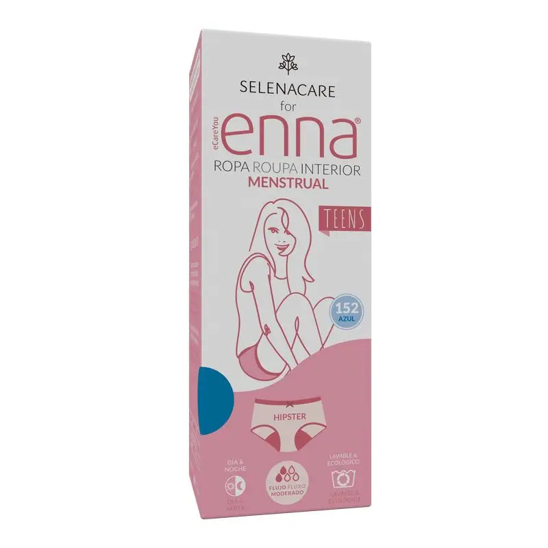 Enna Braga Menstrual Teens - Hipster, Flujo Medio 152 Cm Azul