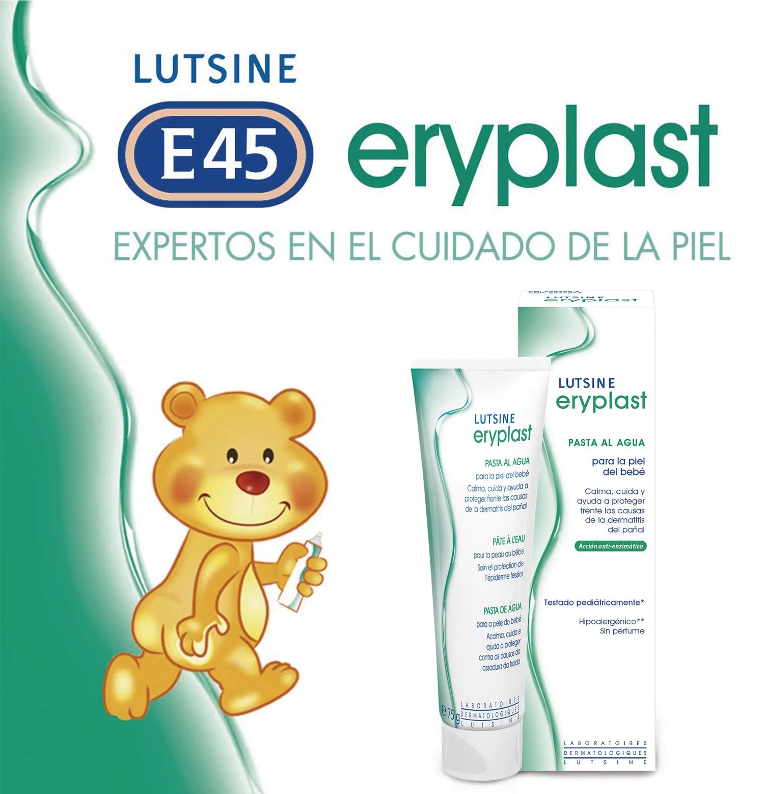 Eryplast Lutsine E45 Pasta Al Agua Crema Pañal Bebé 2X125 gr