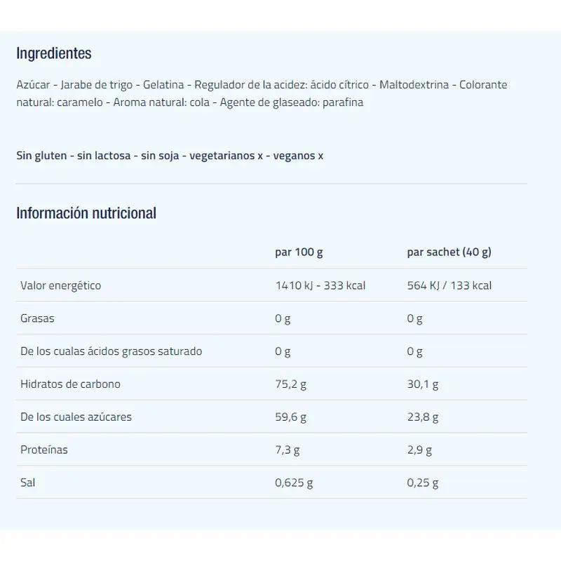 Etixx Sport Gummies Cola 12 unidades