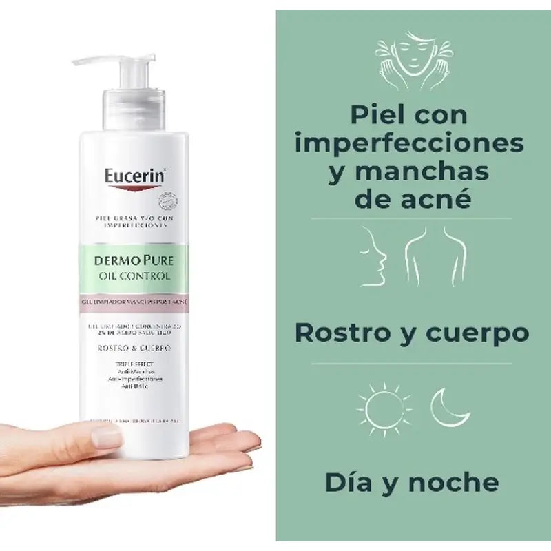 Eucerin Dermopure Gel de Limpeza Triplo Efeito, 400 Ml