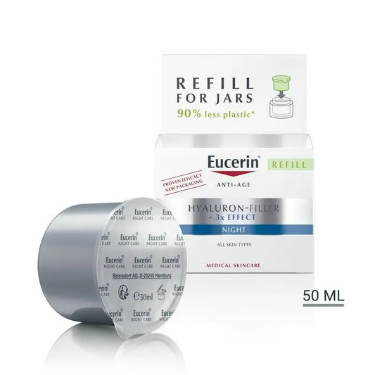 Eucerin Hyaluron-Filler Crema Triple Efecto X3 Noche, Repuesto , 50 ml