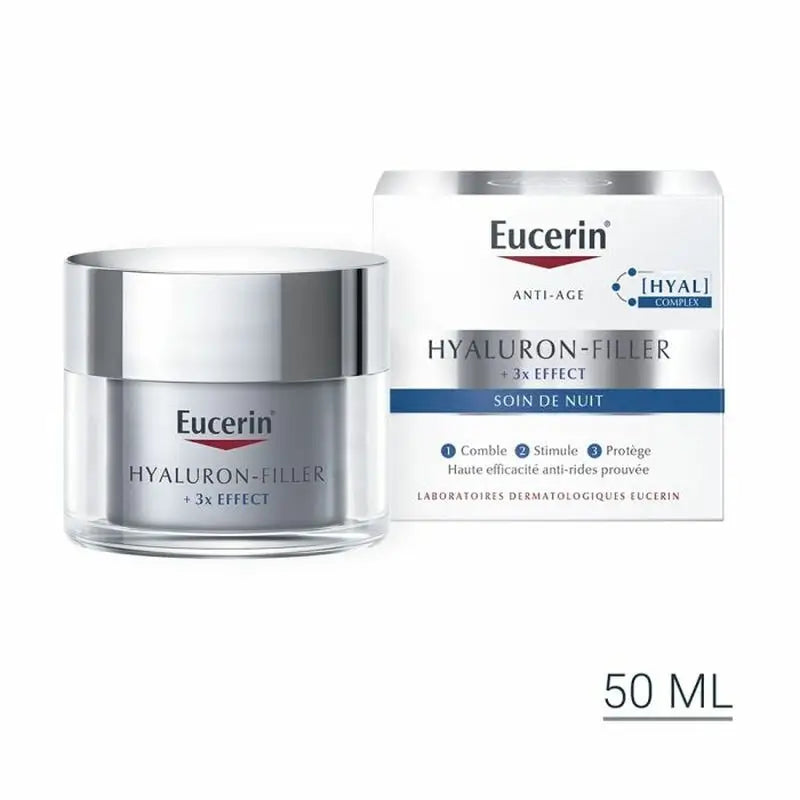 Eucerin Hyaluron-Filler Crema Triple Efecto X3 Noche, Repuesto , 50 ml