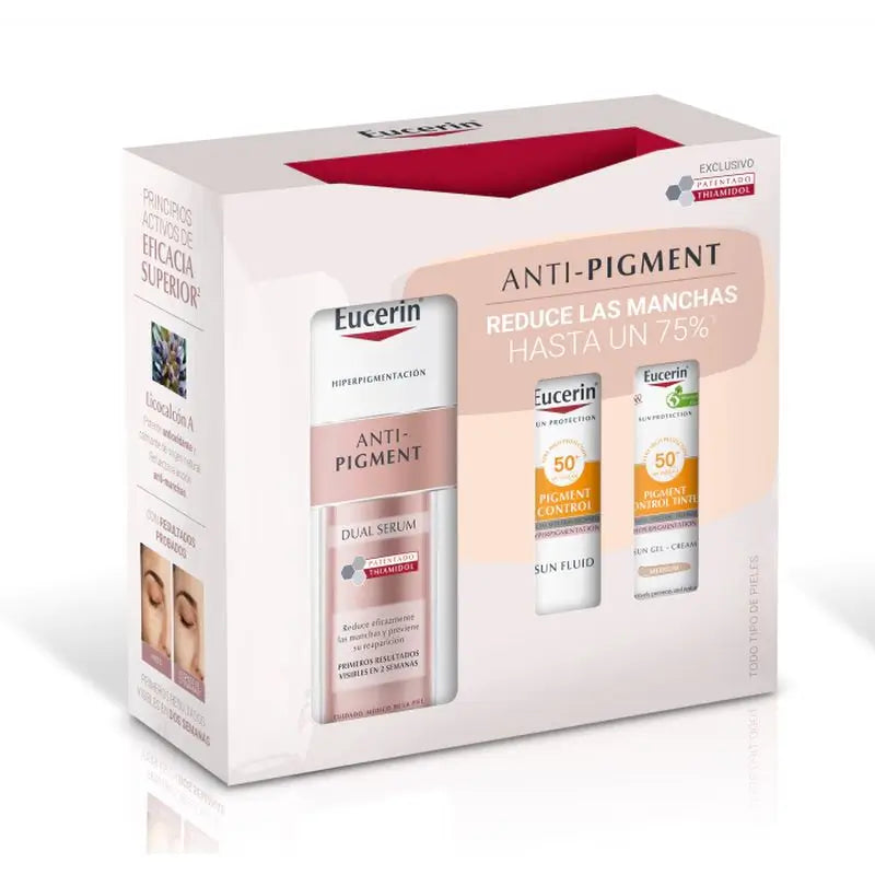 Eucerin Pack Sérum Anti-Pigmentação Anti-Pintas 30Ml + Mini Solar Control Fps 50 + Mini Solar Control Tinted Fps 50