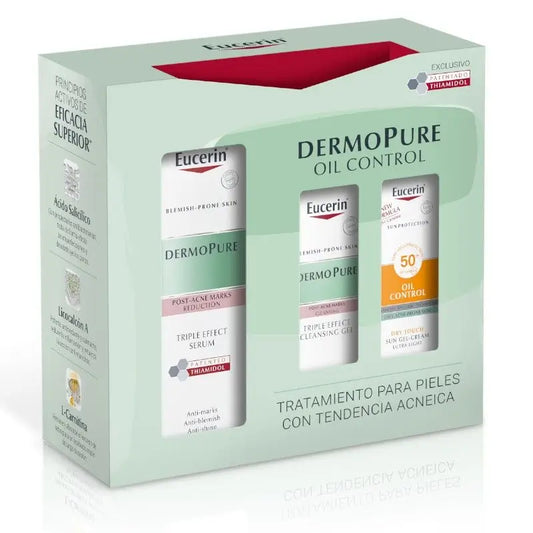 Eucerin Pack Dermopure Serum Triplo Efeito 40Ml + Mini Serum Triplo Efeito + Mini Gel-Creme Controlo de Óleo Toque Seco Spf50