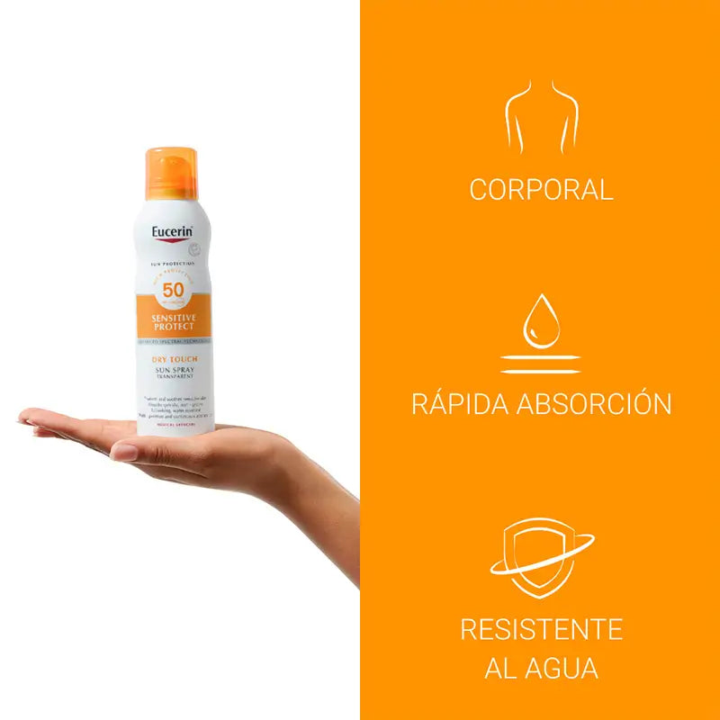 Eucerin Spray Transparente Dry Touch Fps50+, 200 ml