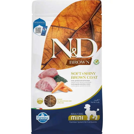 Farmina N&D Cão Castanho Cordeiro Spirulina Mini 2Kg