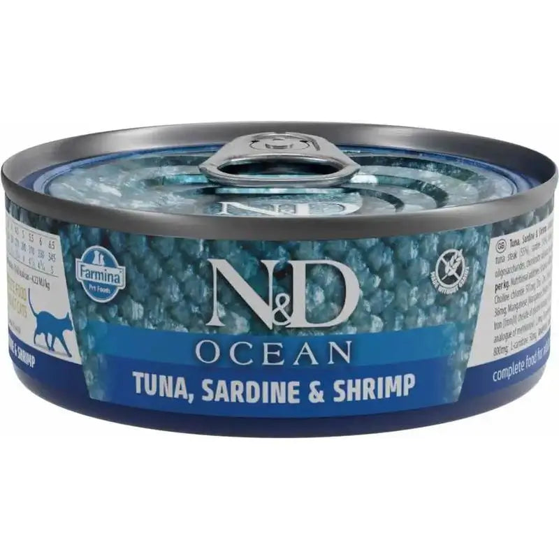 Farmina N&D Cat Oceano Oceano Atum Sardinha Camarão 30X70Gr