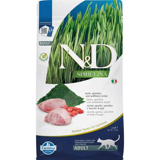 Farmina N&D Gato Spirulina Cordeiro 1,5Kg