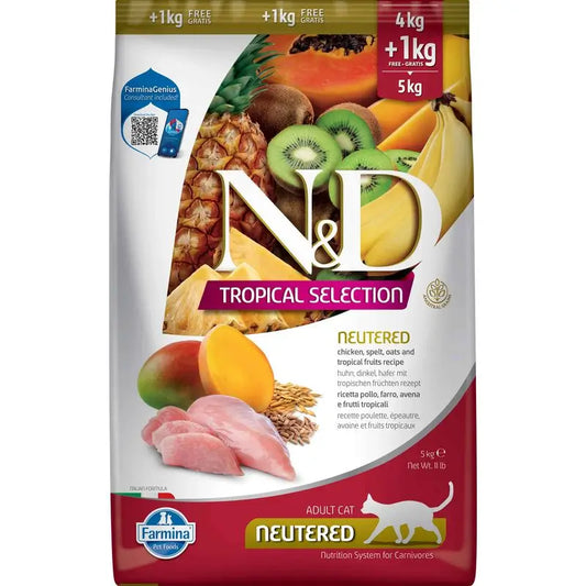 Farmina N&D Cat Tropical Selection Frango Castrado 4+1kg