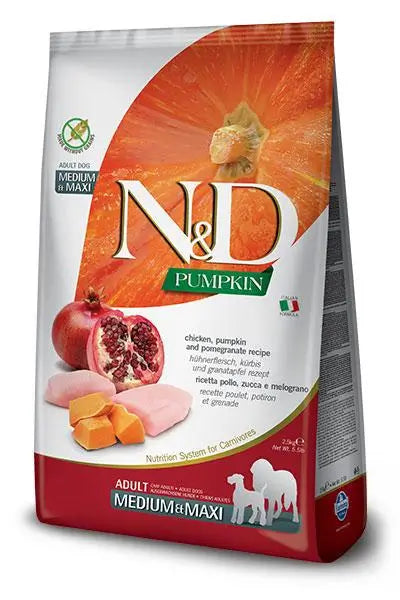 Farmina N&D Dog Calabaza Medium Maxi Pollo 12Kg, pienso para perros