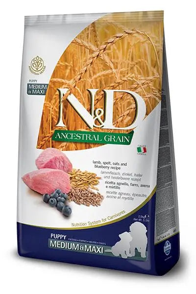 Farmina N&D Dog Puppy Ancestral Medium Maxi Cordero 12Kg, pienso para perros cachorros