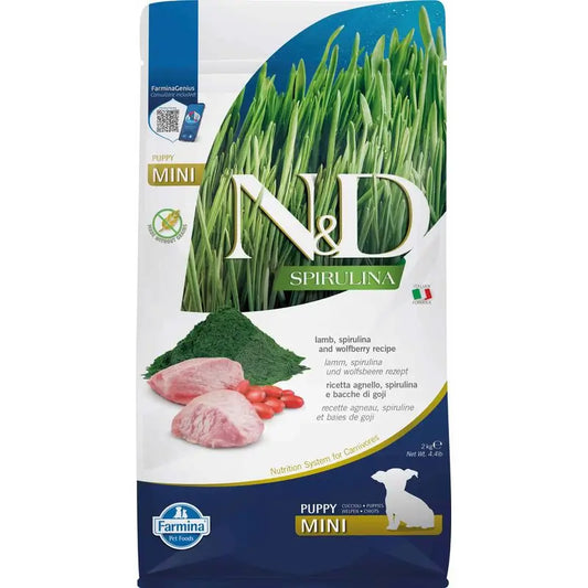 Farmina N&D Cão Filhote Spirulina Mini Cordeiro 2Kg