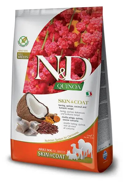 Farmina N&D Dog Quinoa Skin Coat Arenque 7Kg, pienso para perros