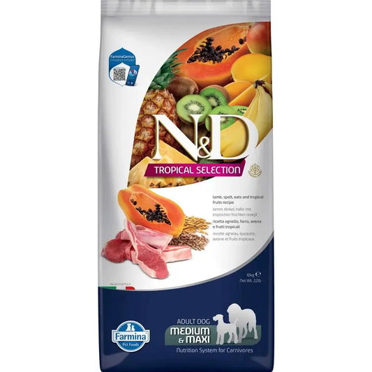 Farmina N&D Dog Tropical Selection Med Maxi Cordeiro 10Kg