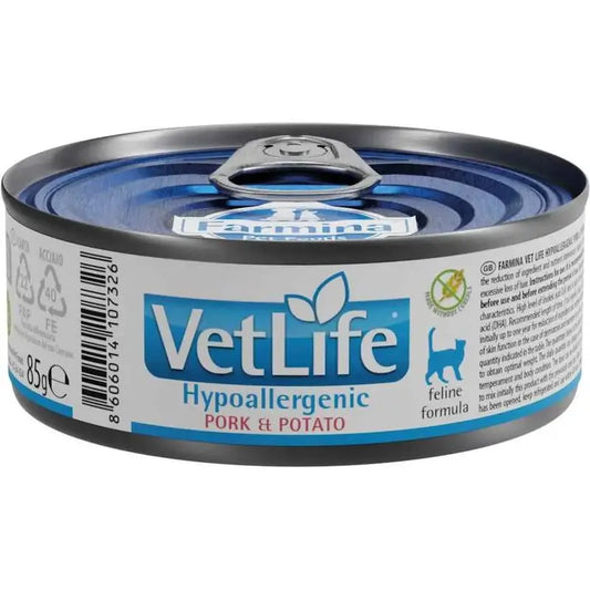 Farmina Vet Life Gato Hipoalergénico Porco 12X85Gr Caixa