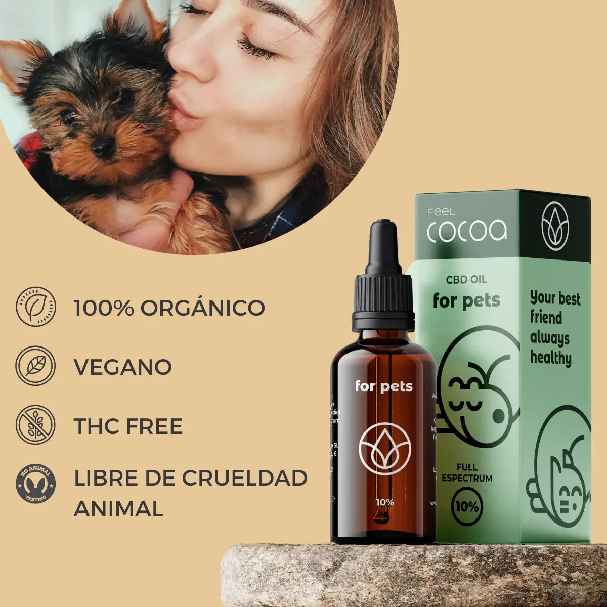 Feel Cocoa Cbd Oil 10% Cães e Gatos, 10 ml