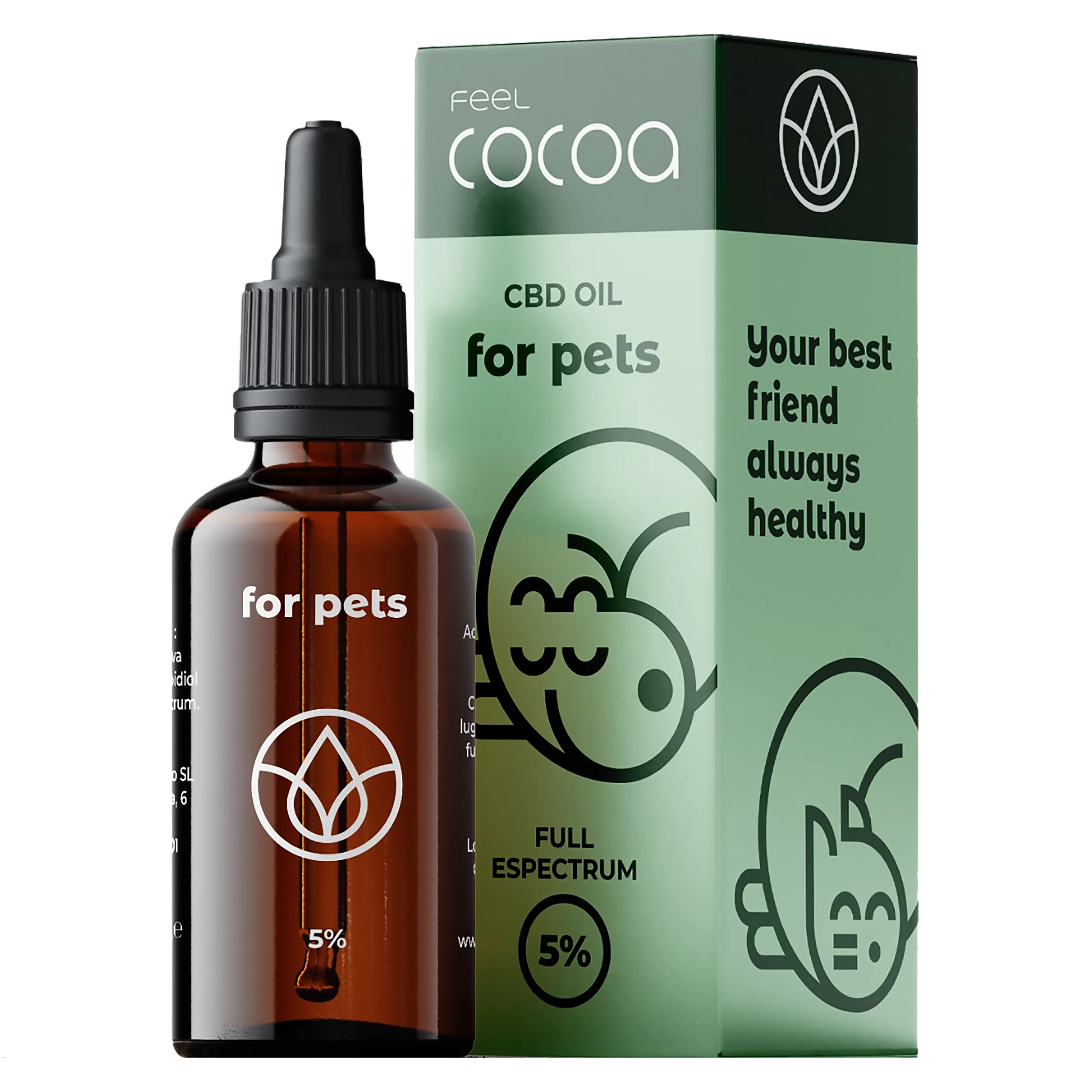 Feel Cocoa Cbd Oil 5% Cães e Gatos, 10 ml