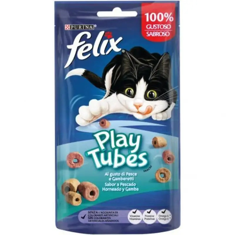 Felix Feline Play Tubes Pescado Y Gambas 8X50Gr