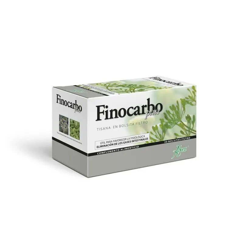 Aboca Finocarbo Plus Tisana para a Digestão, com Funcho, Carvão Vegetal, Alcaravia, Camomila e Hortelã, 20 saquetas