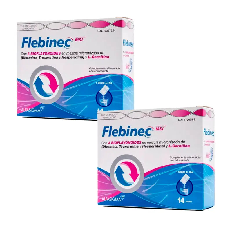 Flebinec Food Supplement Pack , 2 x 14 saquetas