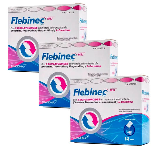 Flebinec Food Supplement Pack , 3 x 14 saquetas