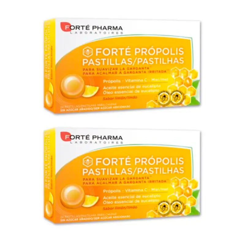 Forté Pharma Duplo Forté Própolis Pastilhas de Limão, 2 x 24 pastilhas