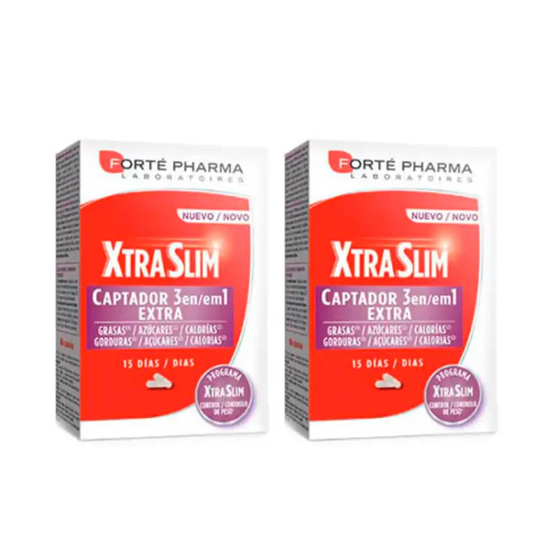 Forte Pharma Duplo Xtraslim Captador 3 em 1, 2 x 60 cápsulas