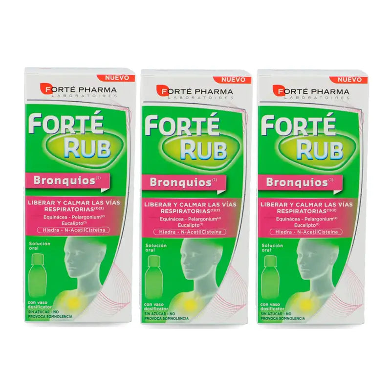 Forté Pharma Triplo Forté Rub Bronchios Xarope, 3 x 150ml