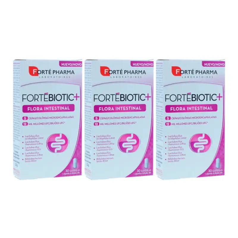 Forte Pharma Triplo Fortebiotic+ Intestinal Flora, 3 x 30 Cápsulas