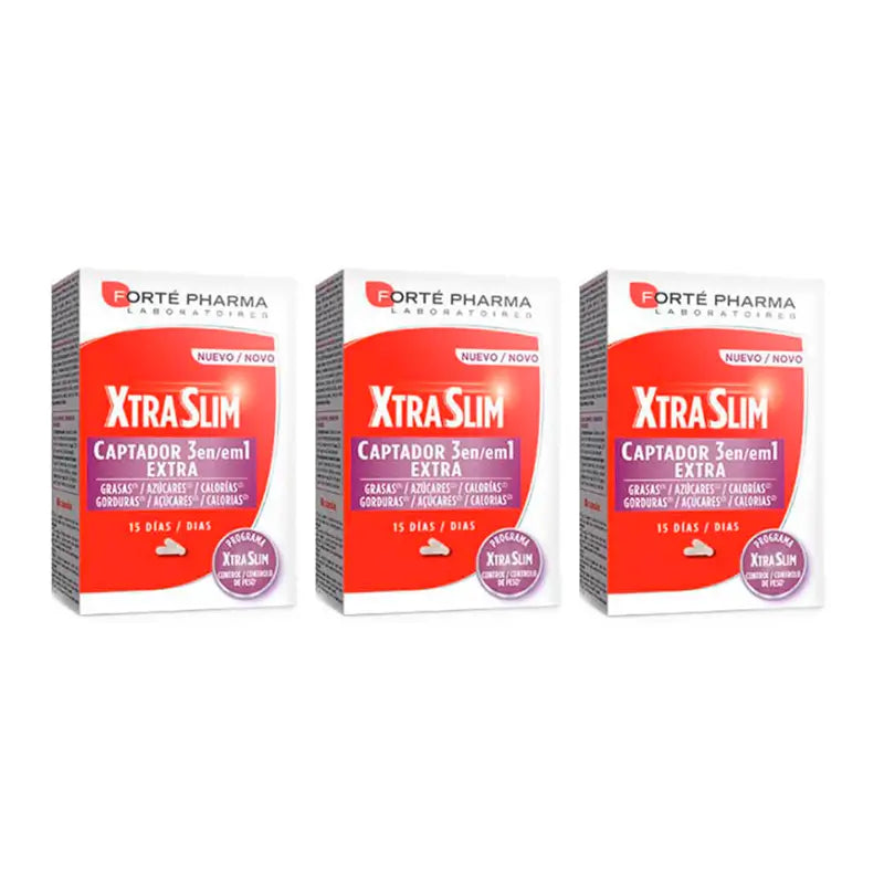 Forte Pharma Triplo Xtraslim Captador 3 em 1, 3 x 60 cápsulas