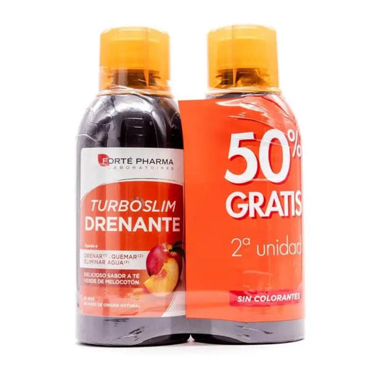 Forte Pharma Turboslim Drenante Sabor Melocotón 2 unidades x 500 ml 2º unidad 50% Descuento