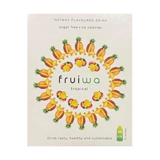 Bebida instantânea em pó Fruiwa sabor tropical com vitamina C e adoçante, 36 g