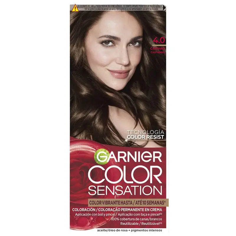 Garnier Color Sensation Creme Permanente Cor do Cabelo 4.0 Castanho