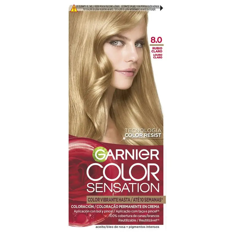 Garnier Color Sensation Garnier Color Sensation Creme Permanente Cor do Cabelo 8.0 Louro Luminoso