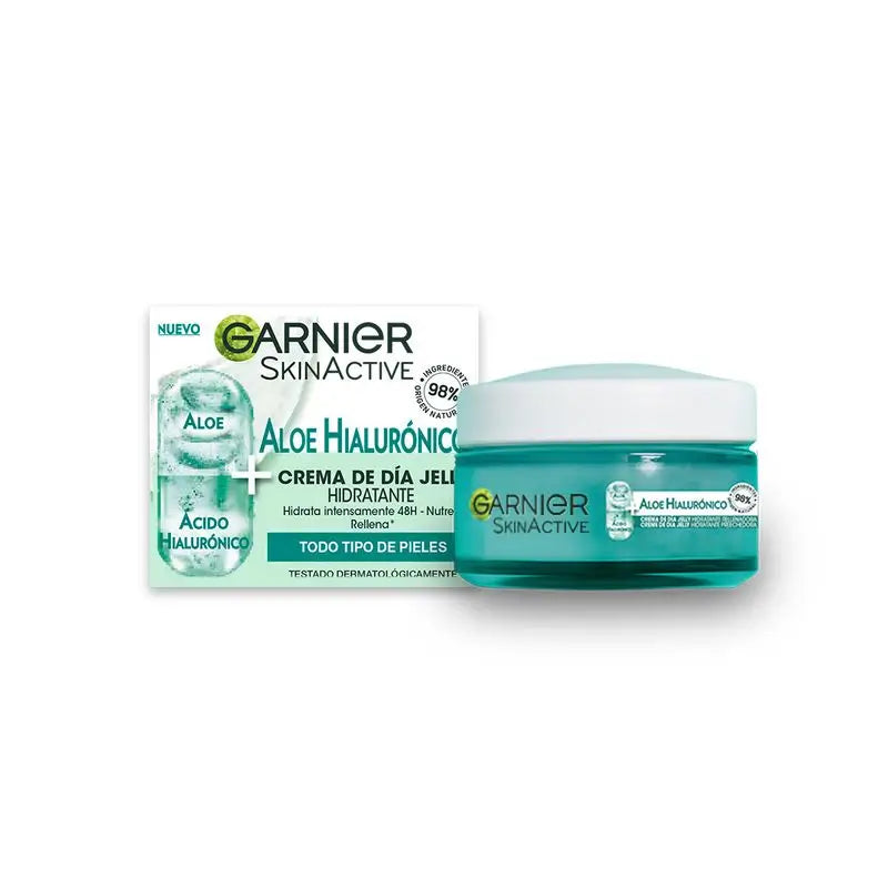 Garnier Skin Active Aloé Hialurónico creme de dia com aloé vera + ácido hialurónico, hidrata 48H e nutre.