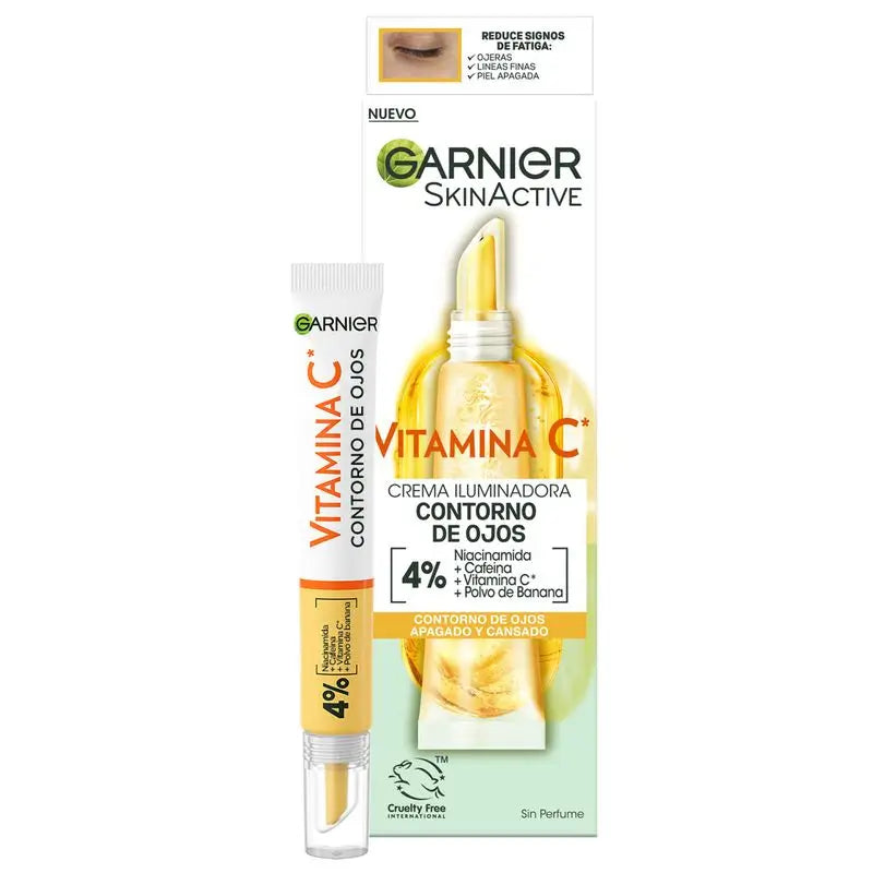 Garnier Skin Active Garnier Brightening Eye Cream com Vitamina C + Niacinamida + Cafeína + Banana em Pó