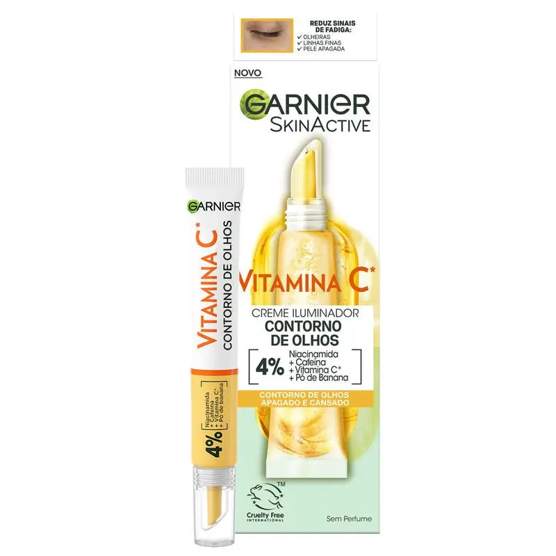 Garnier Skin Active Garnier Brightening Eye Cream com Vitamina C + Niacinamida + Cafeína + Banana em Pó