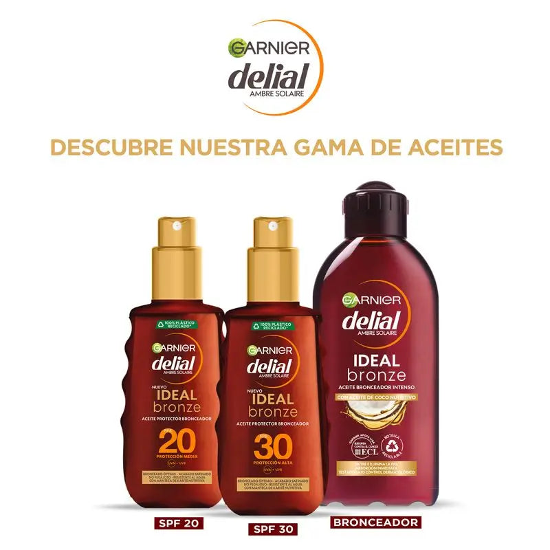 Garnier Delial Óleo Bronzeador Intenso com Óleo de Coco Nutritivo , 200 Ml