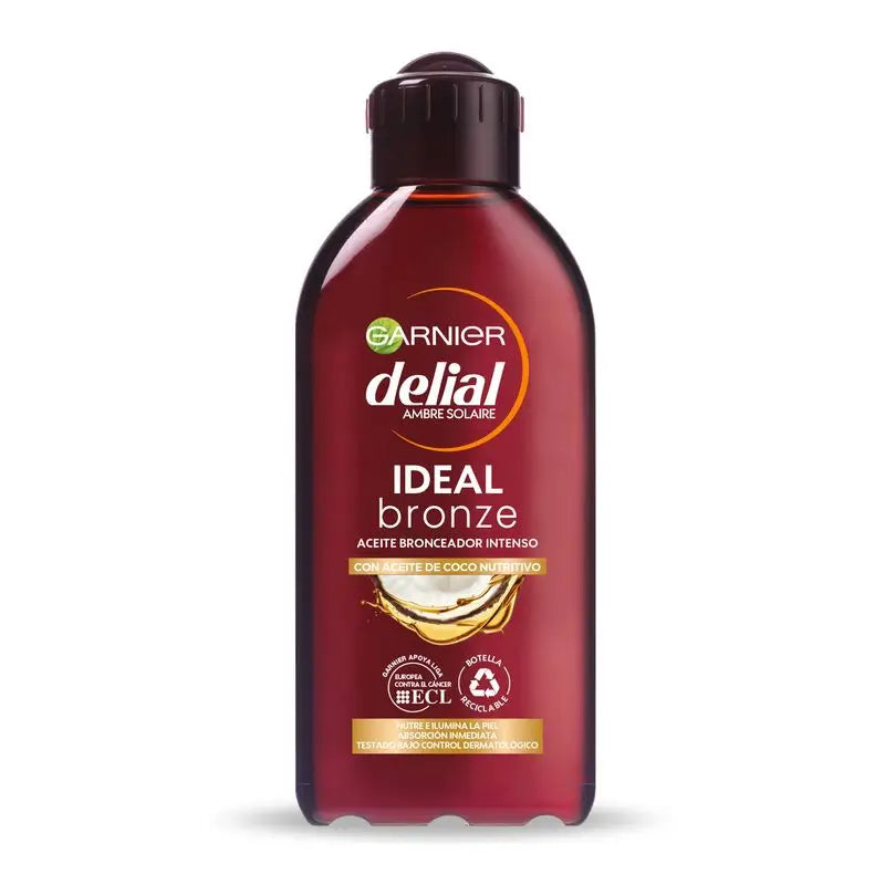 Garnier Delial Óleo Bronzeador Intenso com Óleo de Coco Nutritivo , 200 Ml