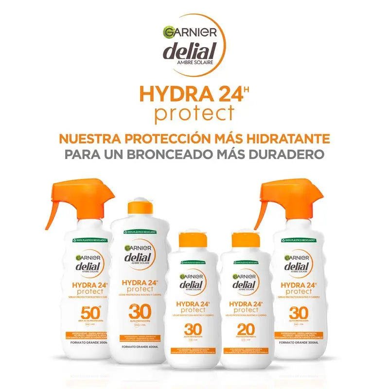 Garnier Delial Hydra 24H Protect Leite Protetor Rosto e Corpo SPF 30, Pele Suave e Hidratada , 200 ml