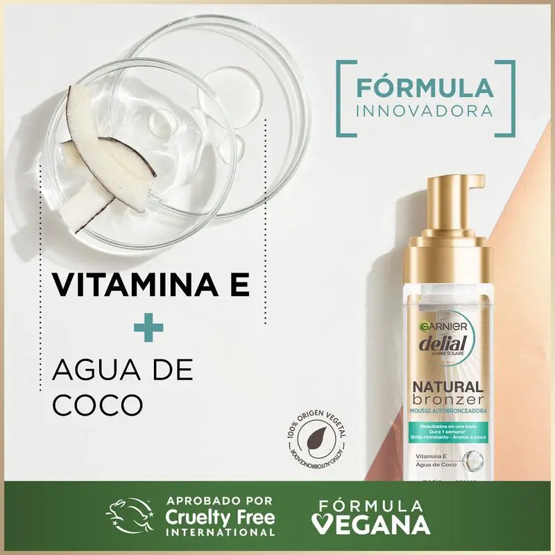 Garnier Delial Garnier Delial Mousse Autobronzeadora com Água de Coco Hidratante 200 Ml