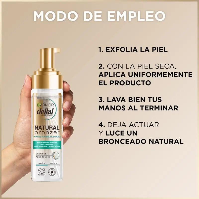 Garnier Delial Garnier Delial Mousse Autobronzeadora com Água de Coco Hidratante 200 Ml