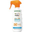 Garnier Delial spray solar infantil SPF50+ para peles claras e sensíveis, resistente à água, areia, sal e cloro, 270ml.