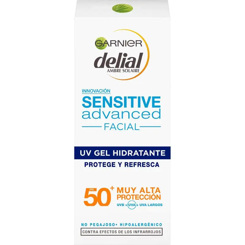 Garnier Delial Garnier Delial Sensitive Creme Hidratante Avançado para o Rosto Textura Gel Alta Proteção Solar Ip50+ , 50 Ml