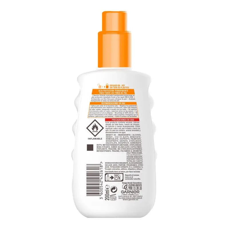 Garnier Delial Garnier Delial Delial Spray Solar Invisível Protect. Acabamento Invisível em Todos os Tons de Pele FPS 50, 200Ml