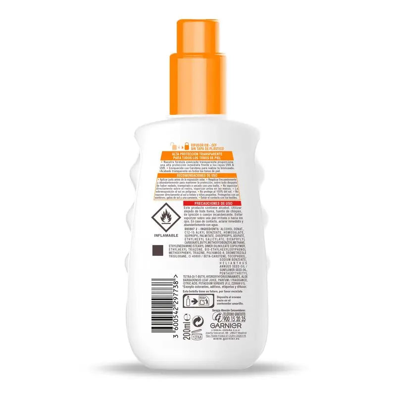 Garnier Delial Spray Solar Bronzeador Invisible Protect com Vitamina E. Protege e Potencia o Bronzeado SPF 30 , 200 mL