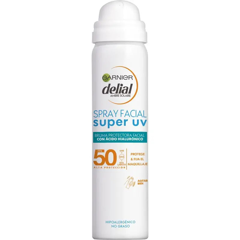 Garnier Ambre Solaire Super Uv Garnier Delial Super Uv Fps50+ Névoa Facial Protetora Com Textura Invisível, 75Ml