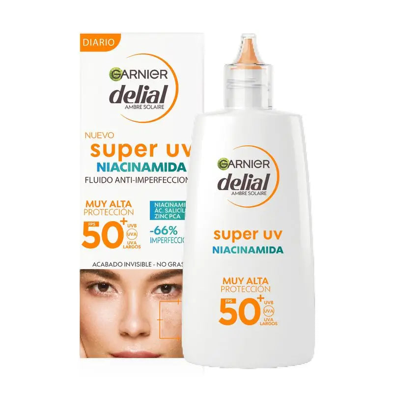 Garnier Ambre Solaire Super Uv Garnier Delial Super Uv Niacinamida Fps50+ Creme Fluido Diário Anti-Imperfeições